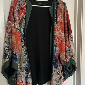 Zara Kimono Sleeve Open Blouse